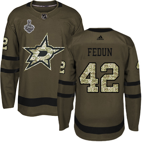 Adidas Men Dallas Stars #42 Taylor Fedun Green Salute to Service 2020 Stanley Cup Final Stitched NHL Jersey